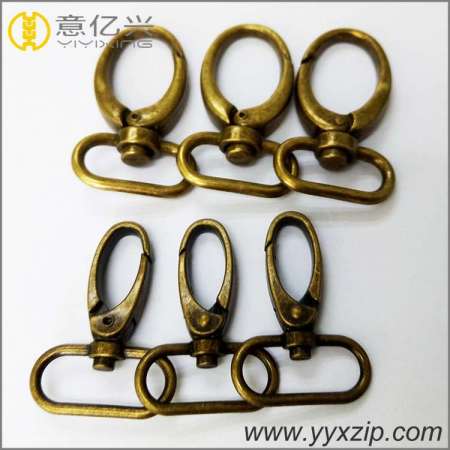 High quality brushed brass color metal trigger swivel clips snap hook for handbag